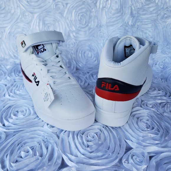 FILA Vulc 13 Men Shoes Sneakers Faux Leather White Navy Red High Top Size 8 M - Picture 5 of 9